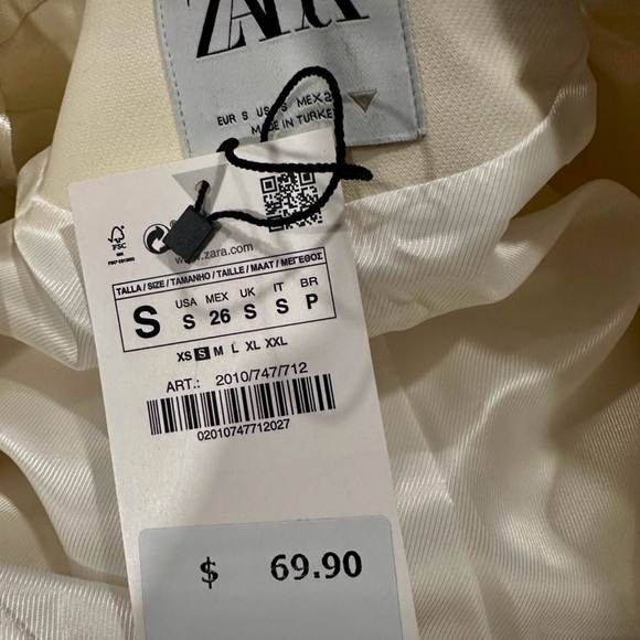 Zara cropped cream jacket, NWT - Picture 3 of 5